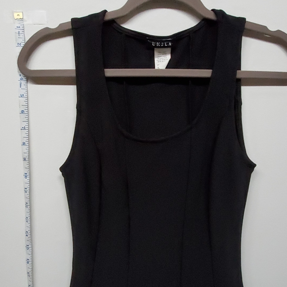 Little black flowy skater dress